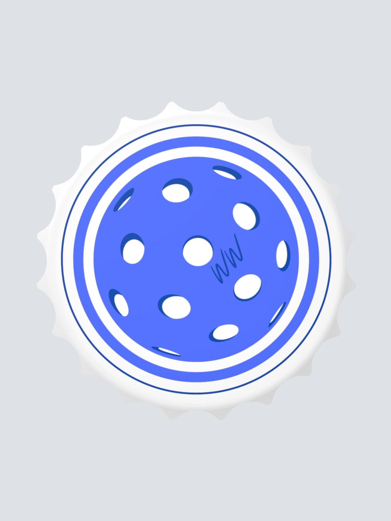 Bottle Opener - Pickleball - Blue