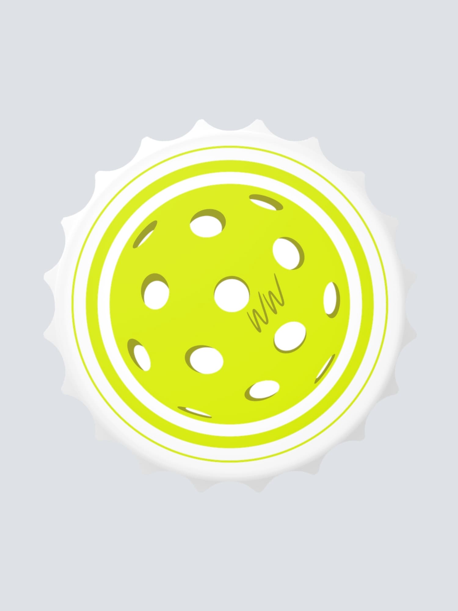 Bottle Opener - Pickleball - Yellow