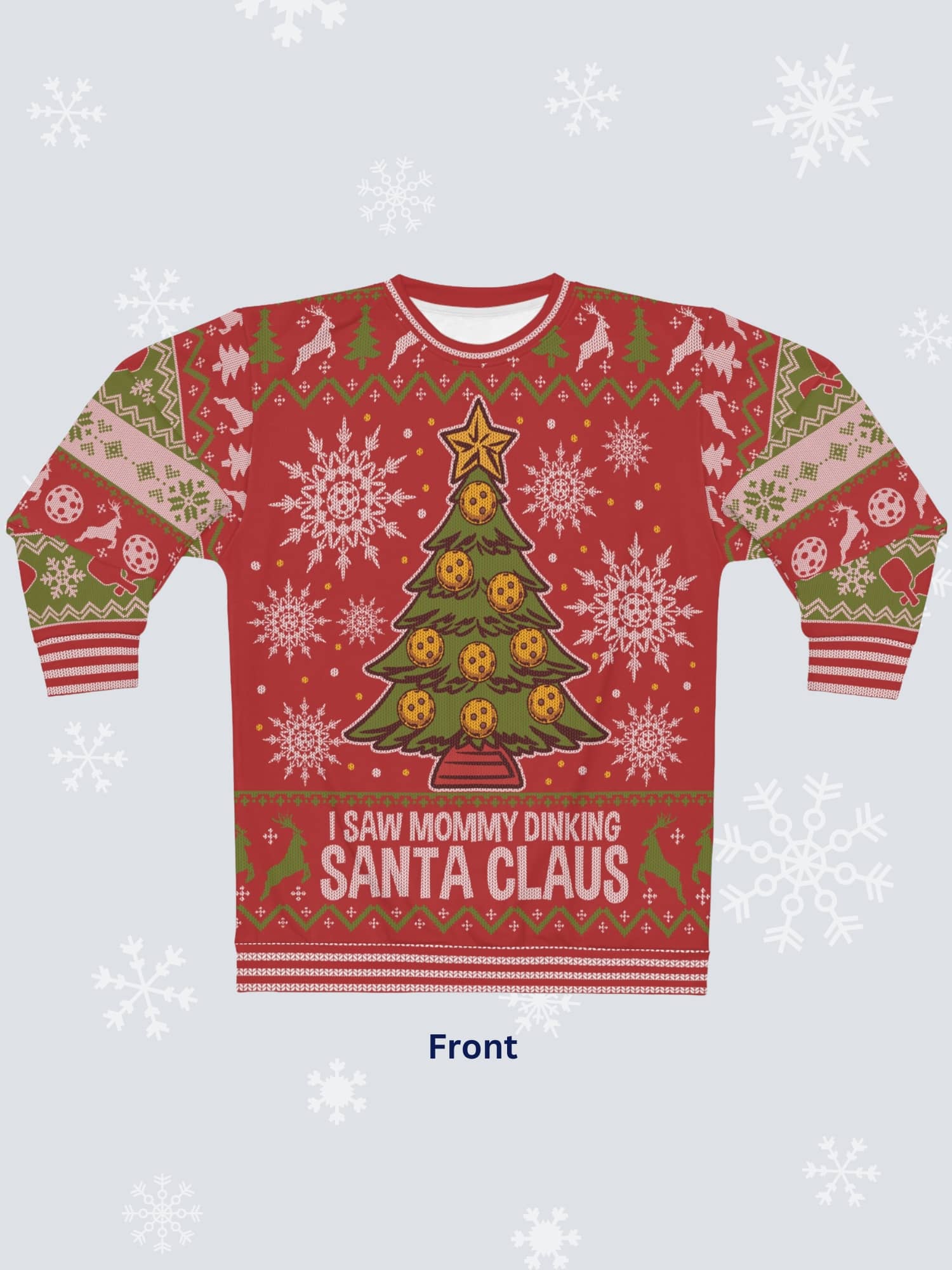 Ugly Christmas Pickleball Sweater - I Saw Mommy