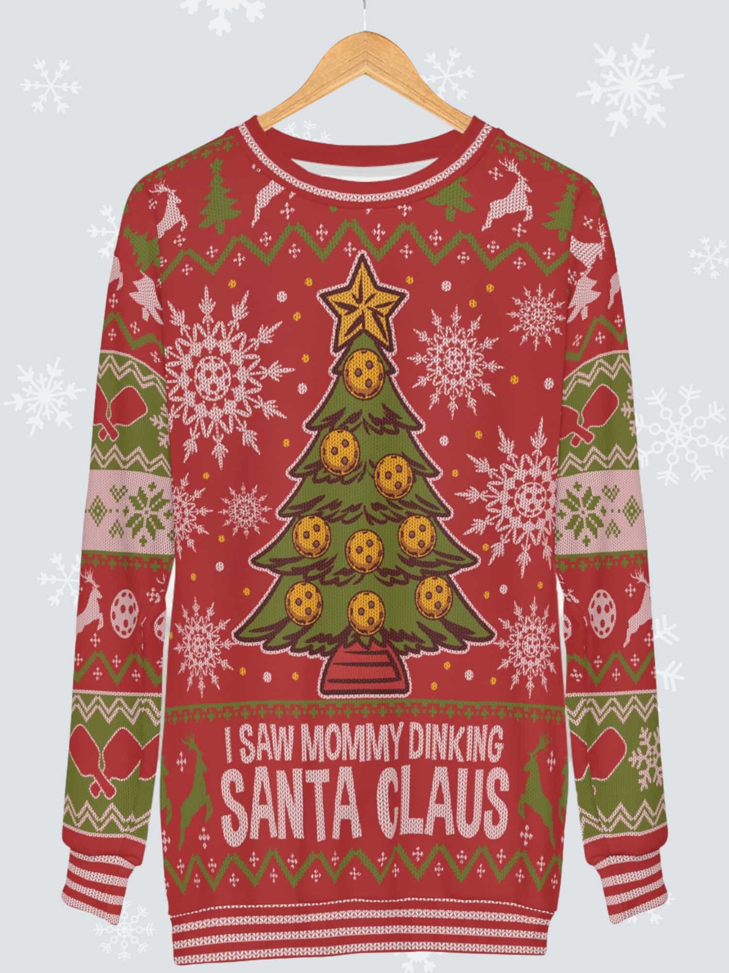 Ugly Christmas Pickleball Sweater - I Saw Mommy