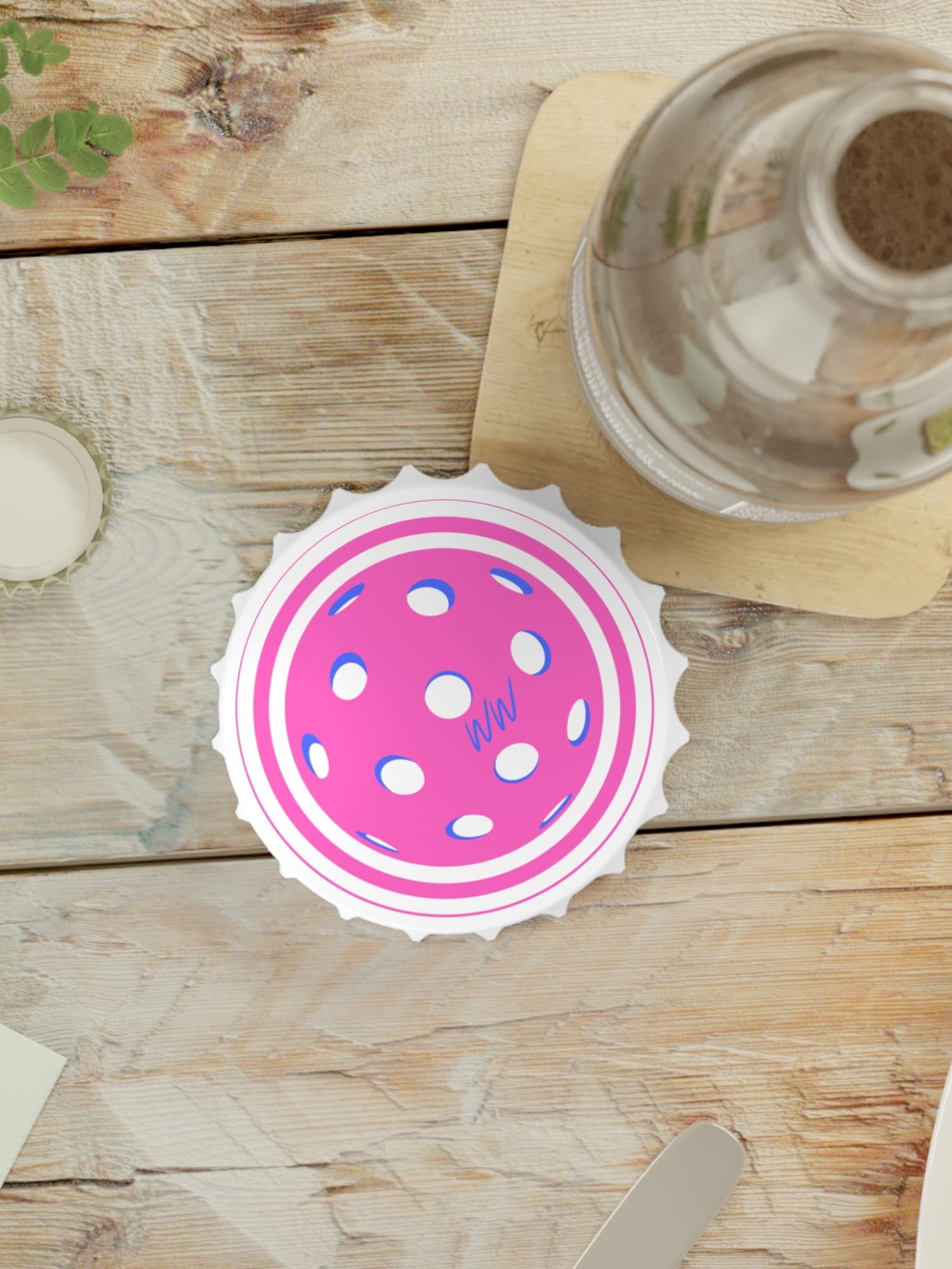 Bottle Opener - Pickleball - Pink